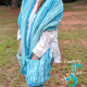 Sea Breeze Pocket Shawl Long in Aqua Seas