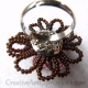 Creative Art Expressions Handmade Seed Bead Wire Wrapped Flower Ring Jewelry