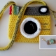Yellow Camera Purse Crocheted