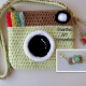Pistache Green & Brown Camera Purse