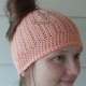 Adult Teen Messy Bun Hat in Coral Adult Teen Messy Bun Hat in Coral