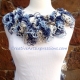 Creative Art Expressions Hand Crocheted Shades of Blue Grand Picots Scarf