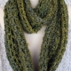 Crocheted Pesto Green Bulky Infinity Scarf