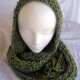 Crocheted Pesto Green Bulky Infinity Scarf Crocheted Pesto Green Bulky Infinity Scarf