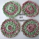 Red Pink Green Crocheted Christmas Coasters Red Pink Green Crocheted Christmas Coasters