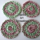 Red Pink Green Crocheted Christmas Coasters