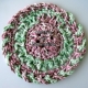 Red Pink Green Crocheted Christmas Coasters Red Pink Green Crocheted Christmas Coasters