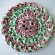 Red Pink Green Crocheted Christmas Coasters