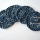 Blue Denim Crocheted Cotton Coasters