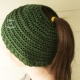Green Messy Bun Hat