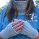 Crocheted Linen Colored Infinity Scarf & Gloves Set