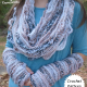 Sea Breeze Infinity Scarf & Long Fingerless Gloves in Sand Dunes Adult Teen