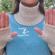 Crocheted Linen Colored Infinity Scarf & Gloves Set