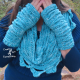 Sea Breeze Infinity Scarf & Fingerless Glove Set in Topaz Sea Adult Teen