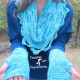 Sea Breeze Infinity Scarf & Fingerless Glove Set in Topaz Sea Adult Teen