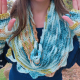 Sea Breeze Infinity Scarf & Glove Set in Teal Sunset Adult Teen