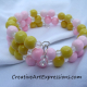 Creative Art Expressions Handmade Pink & Yellow Bracelet
