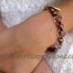 Creative Art Expressions Handmade Mahogany Blue & Gold Bracelet Jewelry