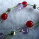 Creative Art Expressions Handmade Red Green Purple Blue Flower Beaded Necklace J