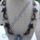 Creative Art Expressions Handmade Blue & Bronze Pearl Butterfly Necklace