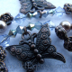 Creative Art Expressions Handmade Blue & Bronze Pearl Butterfly Necklace