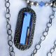 Creative Art Expressions Handmade Blue Platinum & Chain Necklace Jewelry Design