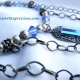 Creative Art Expressions Handmade Blue Platinum & Chain Necklace Jewelry Design