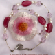 Creative Art Expressions Handmade Pink & White Necklace Jewelry Design