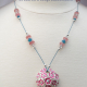Creative Art Expressions Handmade Pink Bouquet Necklace