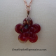 Creative Art Expressions Handmade Red & Copper Flower Necklace