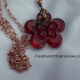Creative Art Expressions Handmade Red & Copper Flower Necklace