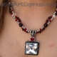 Creative Art Expressions Handmade Red Black Silver Crystal Necklace Jewelry