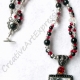 Creative Art Expressions Handmade Red Black Silver Crystal Necklace Jewelry Creative Art Expressions Handmade Red Black Silver Crystal Necklace Jewelry