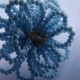 Creative Art Expressions Handmade Baby Blue Seed Bead Flower Ring Jewelry