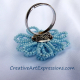 Creative Art Expressions Handmade Baby Blue Seed Bead Flower Ring Jewelry