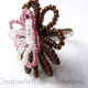 Creative Art Expressions Handmade Seed Bead Wire Wrapped Flower Ring Jewelry