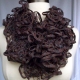 Creative Art Expressions Hand Knitted Brown & Turquoise Glam Ruffle Scarf