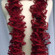Creative Art Expressions Hand Knit Ruby Red Glam Ruffle Scarf
