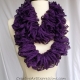 Creative Art Expressions Hand Knitted Neon Purple Ruffle Scarf