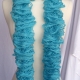 Creative Art Expressions Hand Knitted Neon Blue Ruffle Scarf