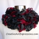 Creative Art Expressions Hand Knitted Red Black & Gray Ruffle Scarf Creative Art Expressions Hand Knitted Red Black & Gray Ruffle Scarf