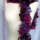 Creative Art Expressions Hand Knitted Pink & Purple Ruffle Scarf