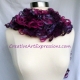 Creative Art Expressions Hand Knitted Pink & Purple Ruffle Scarf