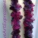 Creative Art Expressions Hand Knitted Pink & Purple Ruffle Scarf