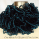 Creative Art Expressions Hand Knitted Peacock Ruffle Scarf