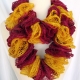 Creative Art Expressions Hand Knitted Gold & Burgundy Ruffle Scarf Creative Art Expressions Hand Knitted Gold & Burgundy Ruffle Scarf