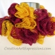 Creative Art Expressions Hand Knitted Gold & Burgundy Ruffle Scarf Creative Art Expressions Hand Knitted Gold & Burgundy Ruffle Scarf