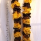 Creative Art Expressions Hand Knitted Black & Gold Ruffle Scarf Creative Art Expressions Hand Knitted Black & Gold Ruffle Scarf