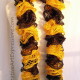 Creative Art Expressions Hand Knitted Black & Gold Ruffle Scarf