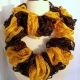Creative Art Expressions Hand Knitted Black & Gold Ruffle Scarf Creative Art Expressions Hand Knitted Black & Gold Ruffle Scarf